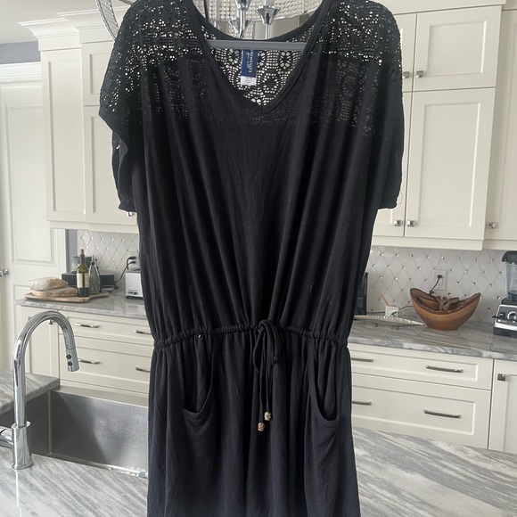 SWIMSUITS FOR 🌴🧉ALL resort 🌴🧉wear cover up top size 14/16 black cute! 🌴🧉 - Picture 11 of 17
